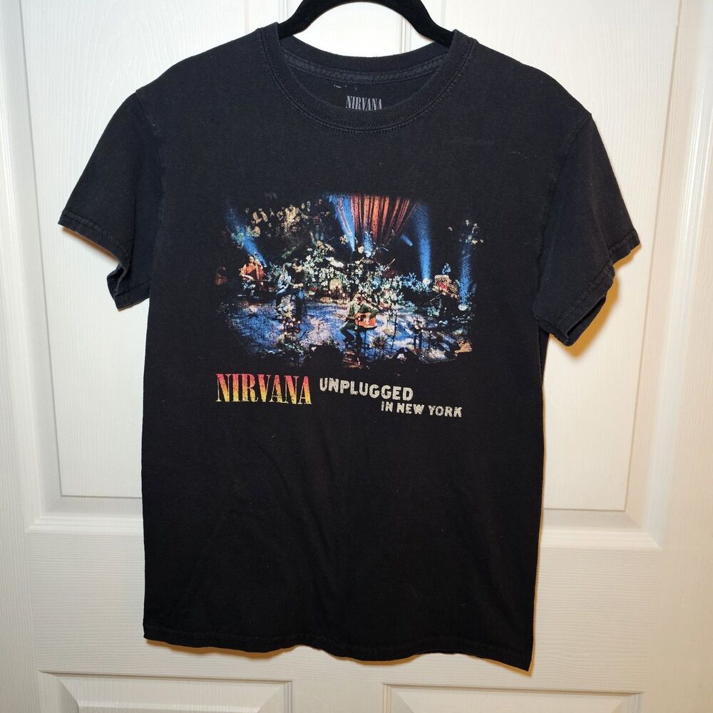 Nirvana Unplugged In New York Graphic T-shirt Men Black Music Small